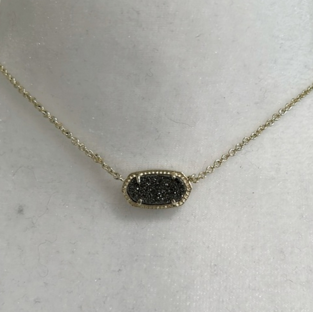 Kendra Scott Elisa Gold Necklace with Pendant In Platinum Drusy